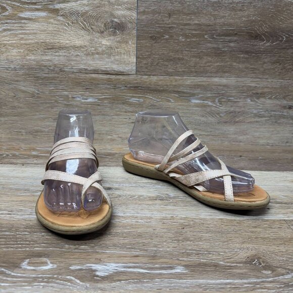 BOC Alisha Heather Brown Criss Cross Strap Toe Loop Sandals Women's Size 7 - Picture 6 of 7